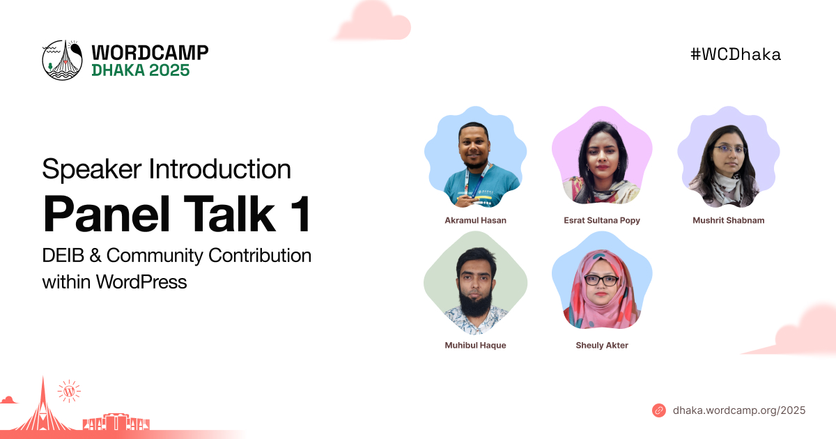 Panel Talk 1: DEIB & Community Contribution within WordPress